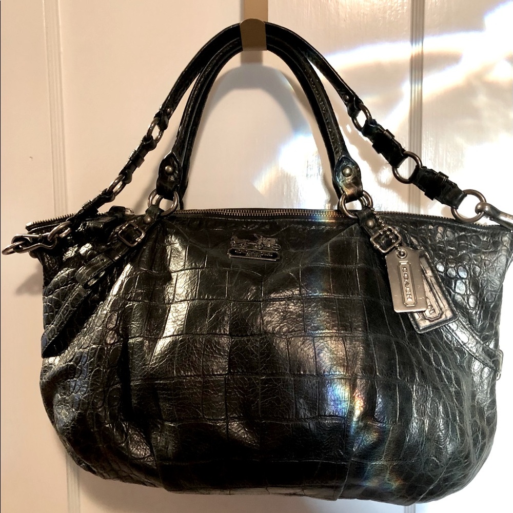 Coach Black Pattern Leather Bag